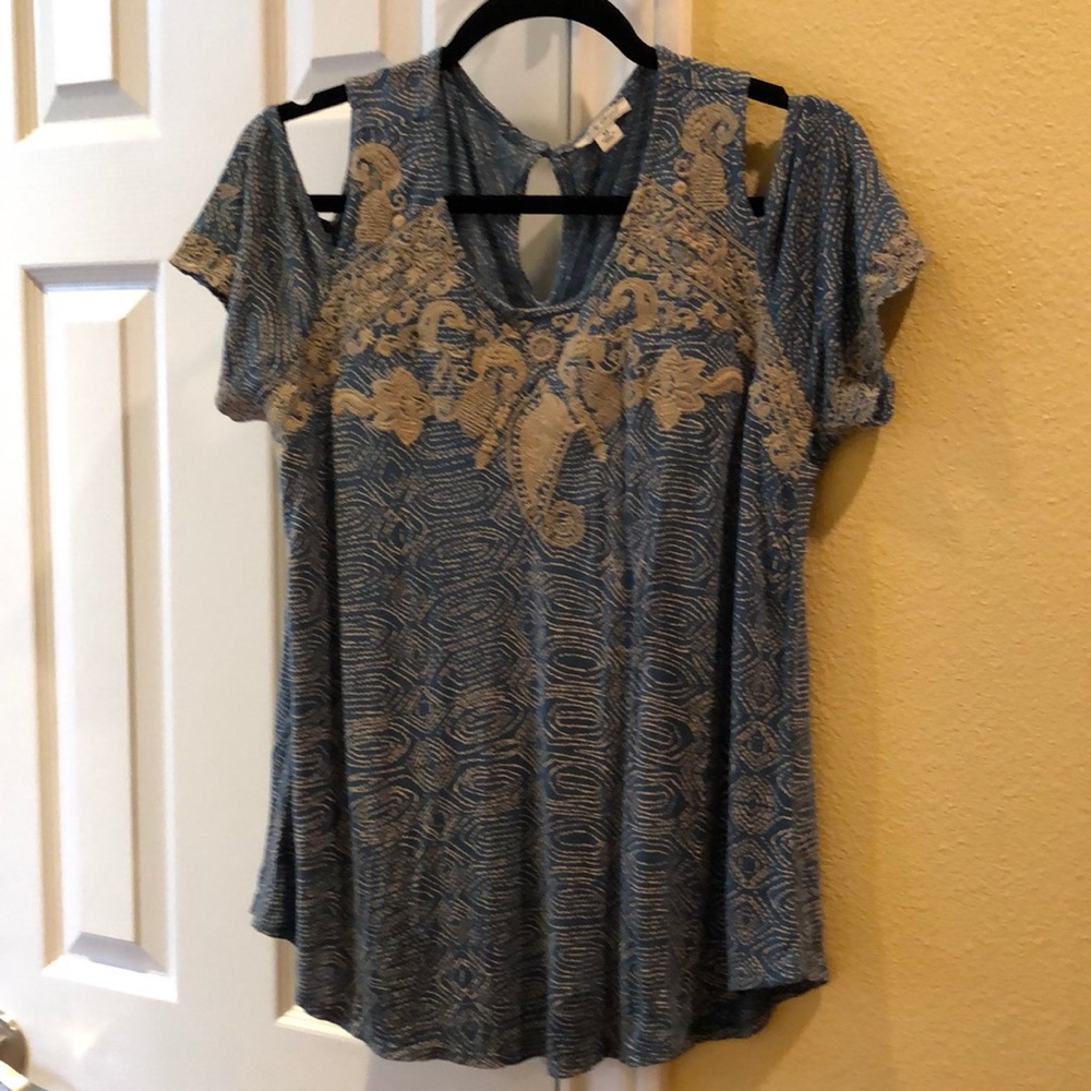 Lucky Brand Boho Cold Shoulder Top